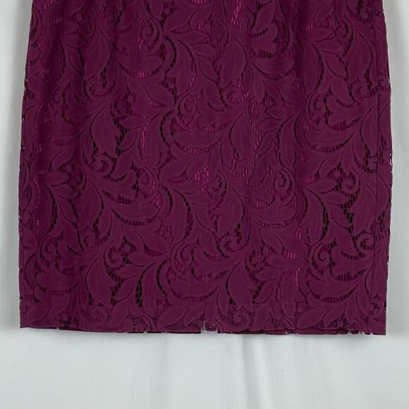 CAbi Sheer Burgundy Lace BalletCore Party Event Pencil Skirt NWOT Size 10 - Picture 3 of 12